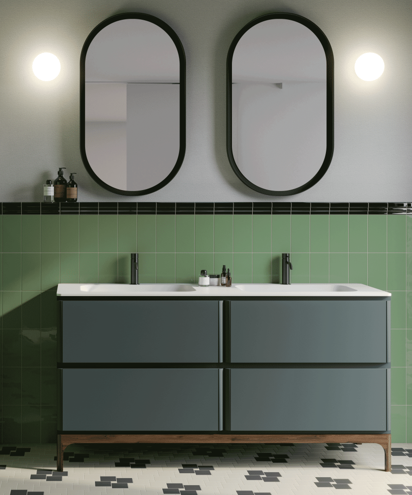 Vysoká koupelnová skříňka Gaia Mobili Dandy se čtyřmi zásuvkami. Moderní vertikální design, čisté linie a sofistikovaný italský nábytek v minimalistickém stylu pro luxusní interiéry.